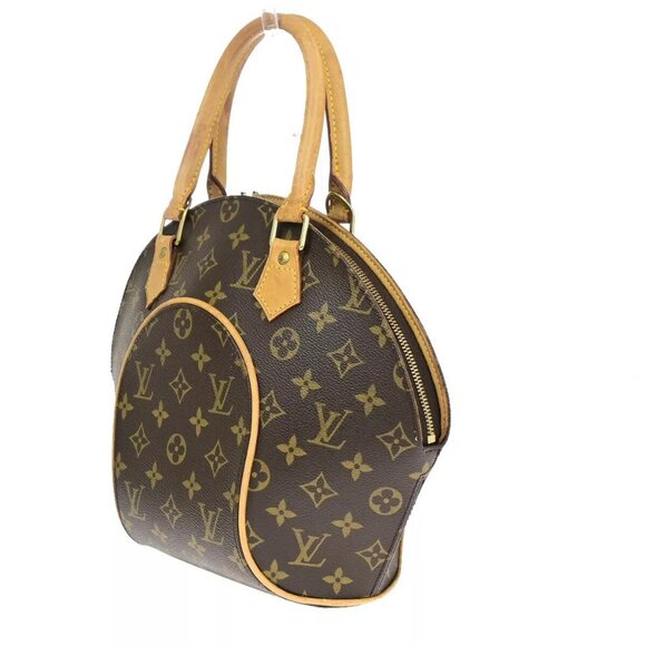 LOUIS VUITTON LV Logo Ellipse MM Hand Bag Monogram Leather Brown - Picture 2 of 16